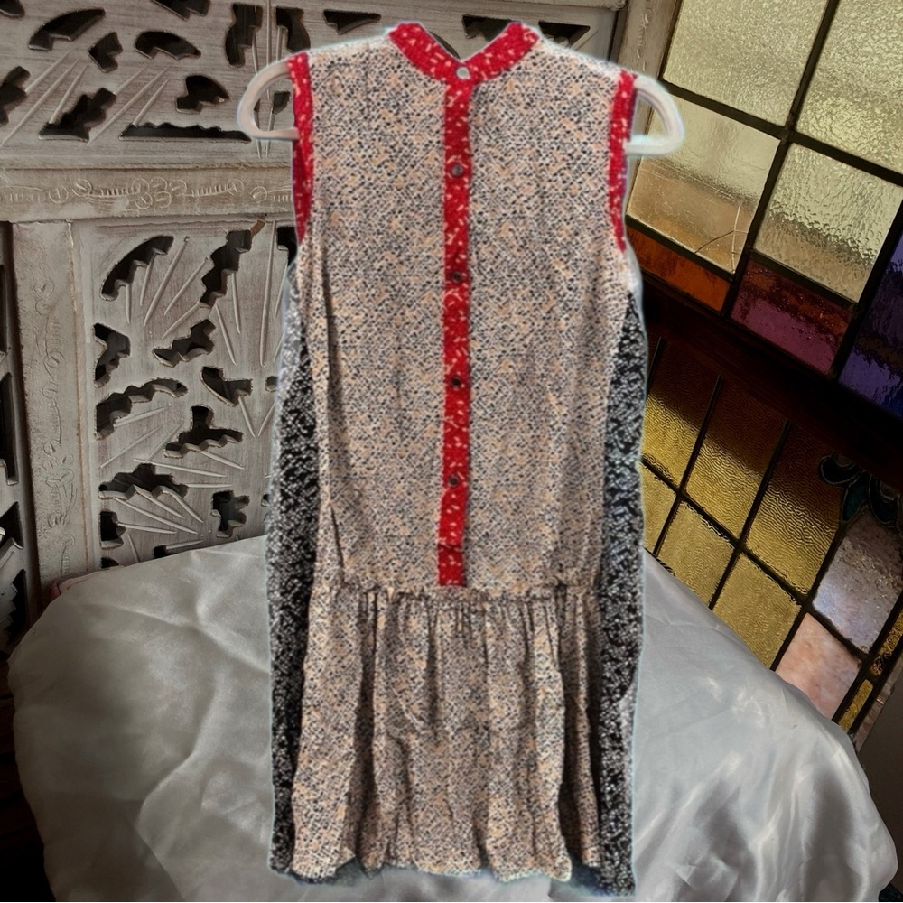 Marc By Marc Jacobs Red and Black Patterned Silk Dress